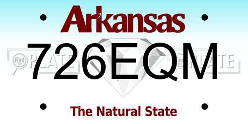 726EQM Arkansas License Plate
