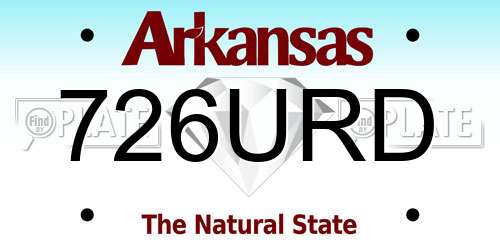 726URD Arkansas License Plate