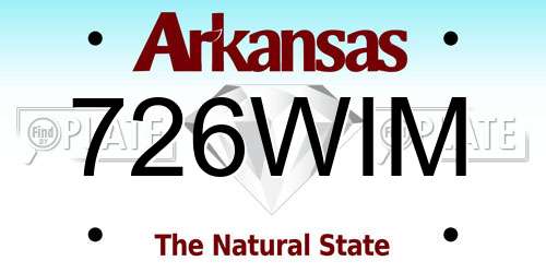 726WIM Arkansas License Plate