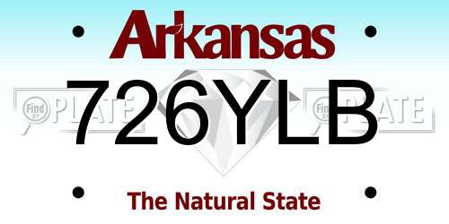 726YLB Arkansas License Plate