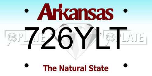 726YLT Arkansas License Plate