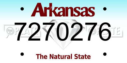 7270276 Arkansas License Plate
