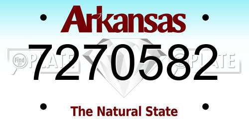 7270582 Arkansas License Plate