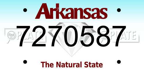 7270587 Arkansas License Plate