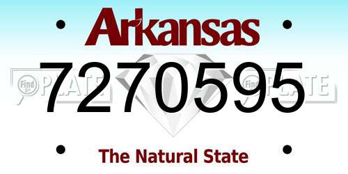 7270595 Arkansas License Plate