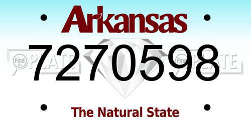 7270598 Arkansas License Plate