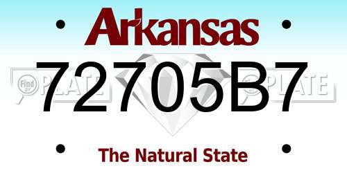 72705B7 Arkansas License Plate
