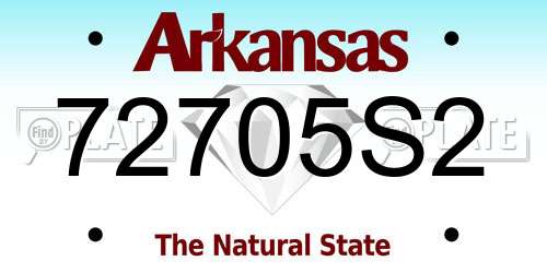 72705S2 Arkansas License Plate
