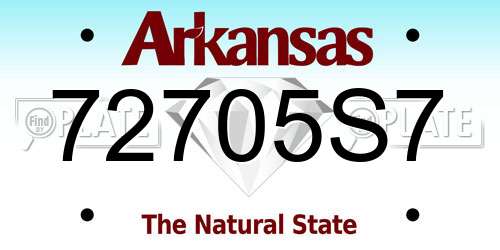 72705S7 Arkansas License Plate