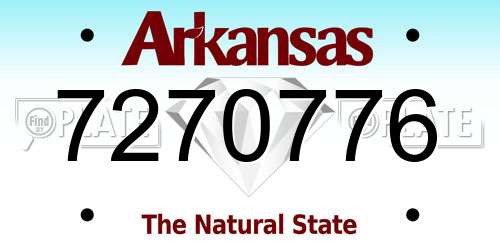 7270776 Arkansas License Plate