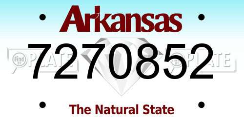 7270852 Arkansas License Plate