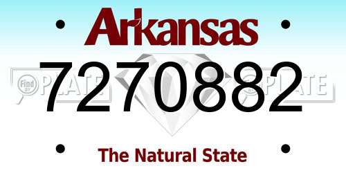 7270882 Arkansas License Plate
