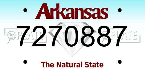 7270887 Arkansas License Plate