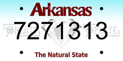 7271313 Arkansas License Plate
