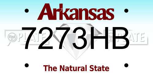 7273HB Arkansas License Plate