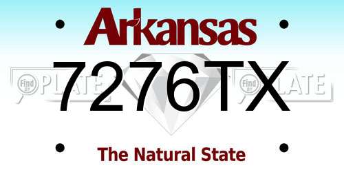 7276TX Arkansas License Plate