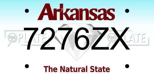 7276ZX Arkansas License Plate