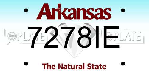 7278IE Arkansas License Plate