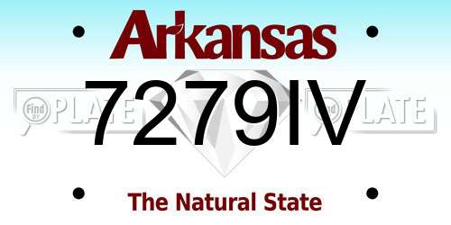 7279IV Arkansas License Plate