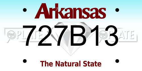 727B13 Arkansas License Plate
