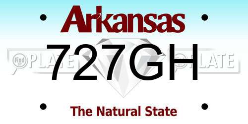 727GH Arkansas License Plate