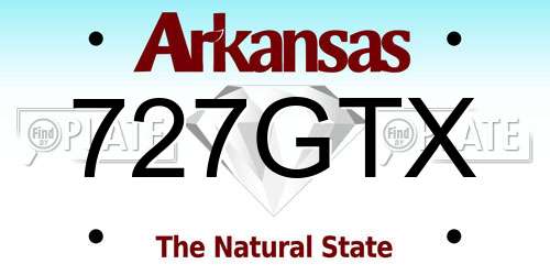 727GTX Arkansas License Plate