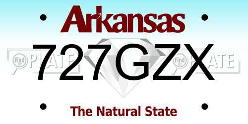 727GZX Arkansas License Plate