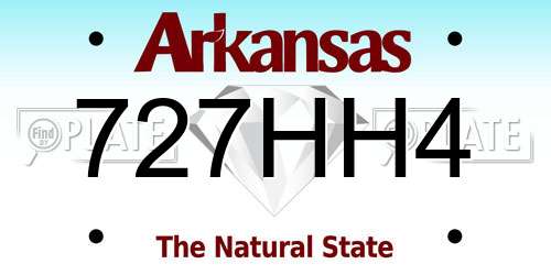 727HH4 Arkansas License Plate