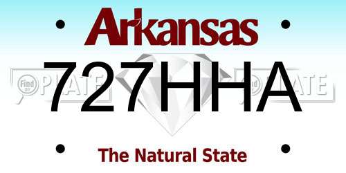 727HHA Arkansas License Plate