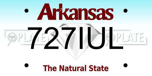 727IUL Arkansas License Plate