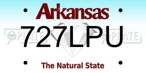 727LPU Arkansas License Plate