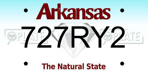 727RY2 Arkansas License Plate