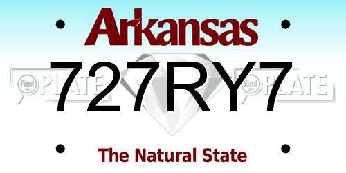 727RY7 Arkansas License Plate