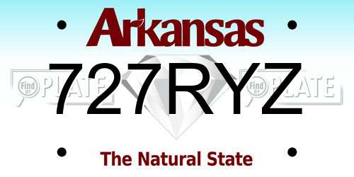 727RYZ Arkansas License Plate