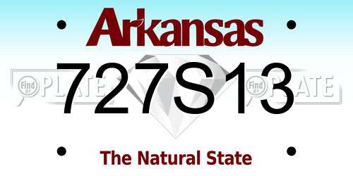 727S13 Arkansas License Plate