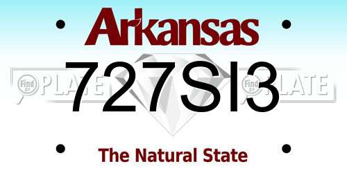 727SI3 Arkansas License Plate