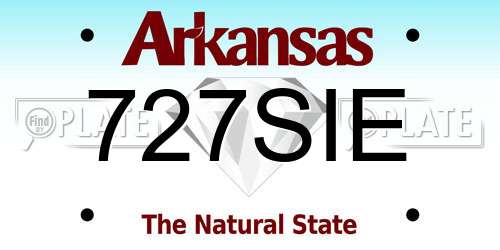 727SIE Arkansas License Plate