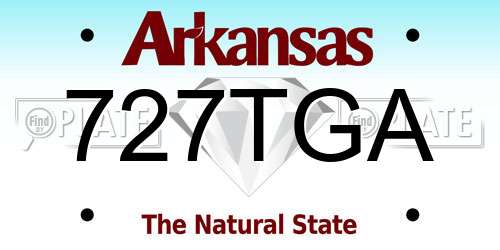 727TGA Arkansas License Plate
