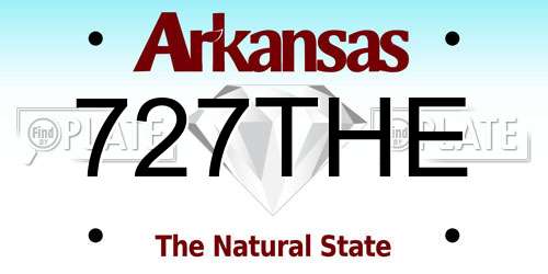 727THE Arkansas License Plate