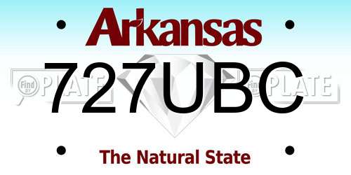 727UBC Arkansas License Plate
