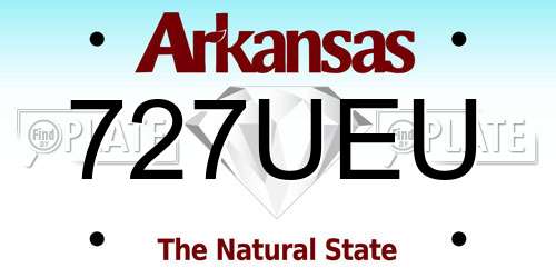 727UEU Arkansas License Plate