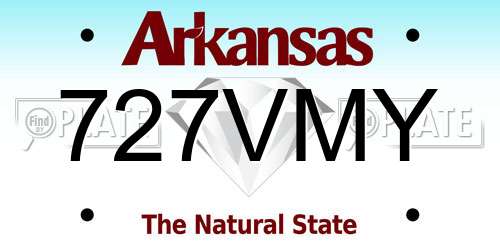 727VMY Arkansas License Plate