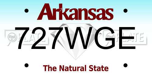 727WGE Arkansas License Plate