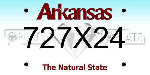 727X24 Arkansas License Plate