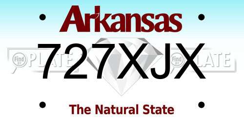727XJX Arkansas License Plate