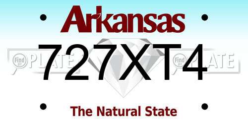 727XT4 Arkansas License Plate