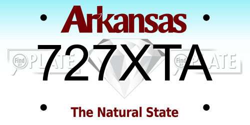 727XTA Arkansas License Plate