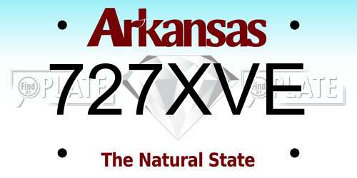 727XVE Arkansas License Plate