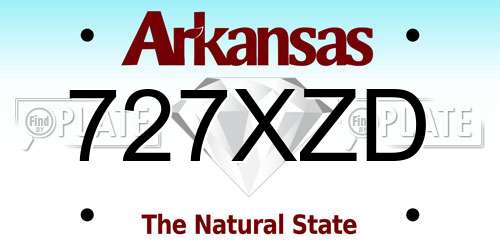 727XZD Arkansas License Plate