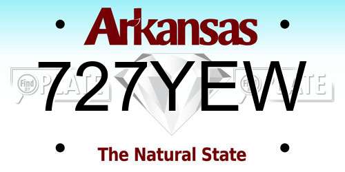 727YEW Arkansas License Plate
